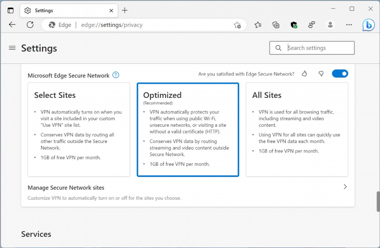 Vpn microsoft edge как включить